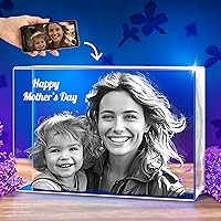 STRONGUS 3D Crystal Photo, for Mom, Girlfriend, Her, Him, Boyfriend, Dad, Birthday, Anniversary, 3D Customized Picture, Couples Gifts