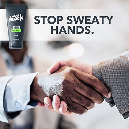 SweatBlock Antiperspirant Hand Lotion for Men & Women - Quick-Dry Hyperhidrosis Aid to Stop Excessively Sweaty Palms - Non-Irritating - Dermatologist Tested Formula - Travel Size 1.69 fl oz