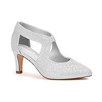 Women's Pumps,Comfortable Closed Toe 3-Inch Kitten Heels,Low Heels for Work,Office,Wedding,and Dressy Occasions,Dress Shoes for Women