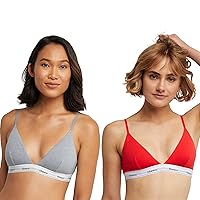 Hanes Women's Originals Crop Bralette Pack, Breathable Stretch Cotton Bras, 2-pack