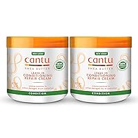 Cantu Leave-In Conditioning Repair Cream with Shea Butter, 16 oz (Pack of 2) (Packaging May Vary)