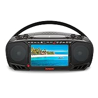 Aiwa Portable Boombox, Crystal Clear Sound with 3W x 2 Speakers and Bass Function, Featuring a 7