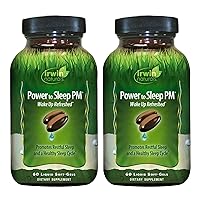 Irwin Naturals Power to Sleep PM - 60 Liquid Soft-Gels, Pack of 2 - with Melatonin, GABA, Ashwagandha, Valerian Root & L-Theanine - 60 Total Servings