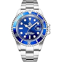 Reginald Men's Watch Rotating Bezel Waterproof Sapphire Stainless Steel Date Quartz Black Watches