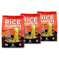 Lotus Foods Bulk Food Organic Millet & Brown Rice Ramen Noodles- Gluten-Free, USDA Organic Certified, Kosher, Non GMO & Vegan Rice Ramen, 10 Oz (Pack of 3)