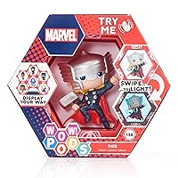 WOW! PODS Avengers Collection - Thor | Superhero Light-Up Bobble-Head Figure | Official Marvel Collectable Toys & Gifts,4 inches