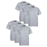 Pro Club Men's 6-Pack Heavyweight Cotton Short Sleeve Crew Neck T-Shirt