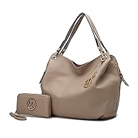 MKF Collection Hobo Bags for Women & Wristlet Wallet Set, Vegan Leather Designer Handbag Shoulder bag for women Travel Purse