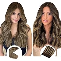 Sunny Balayage Weft Hair Extensions Human Hair Bundle with Beaded in Weft Hair Extensions 22Inch 150G