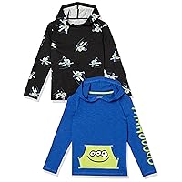 Amazon Essentials Disney | Marvel | Star Wars Boys and Toddlers' Lightweight Hooded Long-Sleeve T-Shirts, Pack of 2