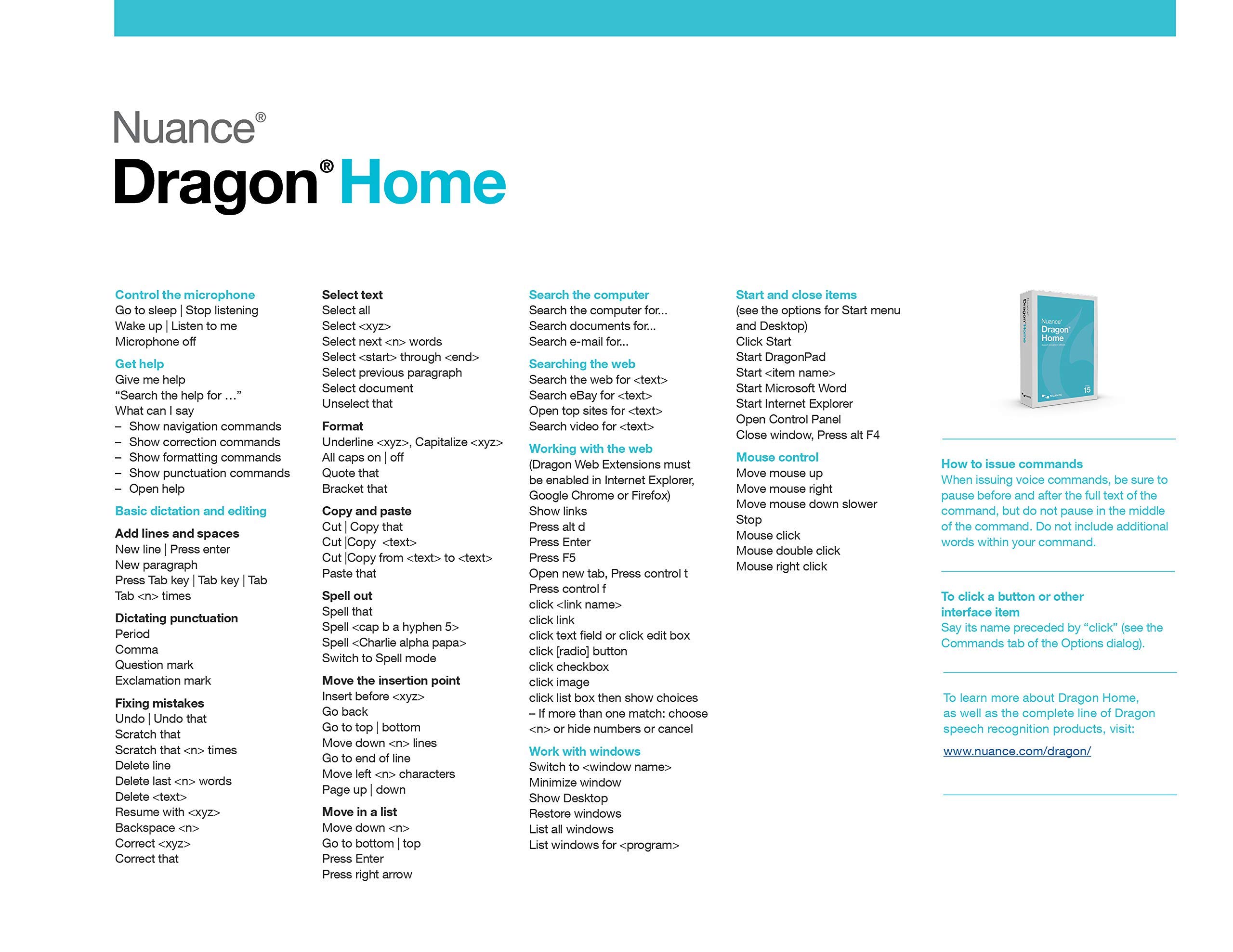 Dragon Home 15.0, Dictate Documents and Control your PC with Voice Recognition Software – [PC Download]