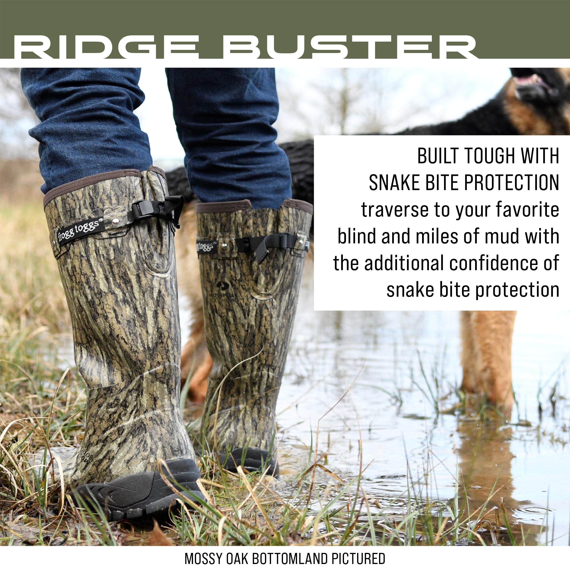 FROGG TOGGS Men's Ridge Buster, Snake Protection in a Rubber, Neoprene Waterproof Boot