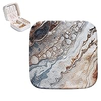 PU Leather Jewelry Box Marble Texture Portable Travel Jewelrys Organizer Case Earrings Rings Necklaces Display Storage Holder Boxes for Women Girls Bridesmaid Gifts