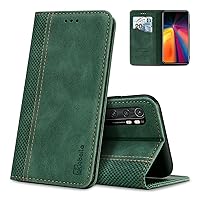 for Xiaomi Mi 12 Case, PU Leather Flip Phone Case for Xiaomi Mi 12X Folio Wallet Cover with Card Holder Magnetic Closure Kickstand Shockproof Green