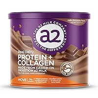 a2 Milk Protein + Collagen Nutritional Powder | Joint & Bone Health Support | 14g Protein & Collagen Peptides with Glucosamine, Vitamins D & K | Creamy, Delicious Milk Chocolate Flavor
