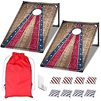 NZQXJXZ Portable Corn Hole Toss Game Set Cornhole Game Boards with 8 Bean Bags and Carrying Case Cornhole Set for Adults and Kids Indoor & Outdoor Play(3 x 2-feet)