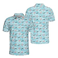 Zhamlixes Store Personalized Flamingo Polo Shirt S-5XL, Custom Flamingo Polo for Men, Flamingo Polo for Women