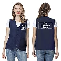 TopTie Custom Work Vest Personalized Volunteer Activity Supermarket Uniform Unisex Vest