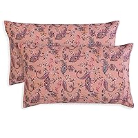 Elegant Comfort Paisley Pattern Pillowcase, 1500 Premium Hotel Quality Microfiber Breathable, Smooth Weave, Easy Care 2-Piece Set, Paisley Standard/Queen Pillowcase, Coral