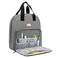 CURMIO Embroidery Bag, Portable Embroidery Project Storage for Embroidery Hoops, Floss, and Cross Stitch Supplies, BAG ONLY, Grey (Patented Design)