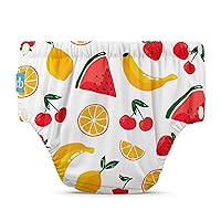 Charlie Banana Reusable Washable Swim Diaper, Easy On and Off Snaps for Baby Girls Boys, Soft and Snug Waterproof Fit to Prevent Leaks - Banana Fiesta, Size L (22-34 lbs)