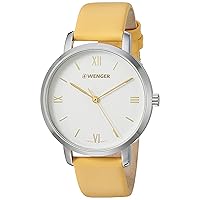 Wenger Women's Metropolitan Donnissima Stainless Steel Swiss-Quartz Leather Strap, Champagne, 17 Casual Watch (Model: 01.1731.101)