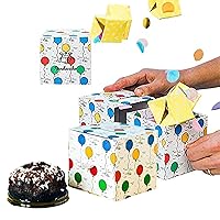 SendaCake Balloon Party Confetti Pop Up Gift Box for Holidays, Christmas, Birthdays, Anniversaries, and Celebrations - Delicious Cakes for Delivery - Gift for All Ages & Ideal for All Occasions