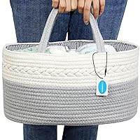 Casaphoria Caddy Organize,Cotton Basket Caddy Baskets for Storage,Basket for Gift,Rope Basket,Storage Caddy,Soft Basket,100% Cotton Organizer with Removable Inserts,Cream and Gray