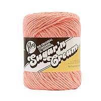 Lily Sugar 'N Cream The Original Solid Yarn, 2.5oz, Medium 4 Gauge, 100% Cotton - Tea Rose - Machine Wash & Dry