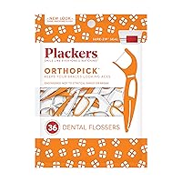 Plackers Orthopick Flosser for Braces, Pack of 2 (36 Flossers Each)