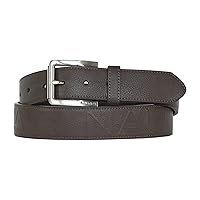 Men's Casual and Dress Leather Belt with Metal Buckle