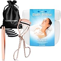 Bath Pillow (Extra Comfort) and Eyelash Curler Kit (Rose Gold) Bundle