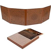 DM Screen Faux Leather Double-Sided Customizable GM Screen - 8-Pocket Folding Dungeon Master Screen with Outward-Facing Windows for Artwork and Reference Sheets, Inserts Not Included