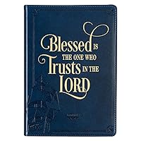 Christian Art Gifts Classic Journal Blessed is the One Who Trusts Jer. 17:7 Inspirational Scripture Notebook, Ribbon Marker, Blue Faux Leather Flexcover, 336 Ruled Pages Christian Art Gifts Classic Journal Blessed is the One Who Trusts Jer. 17:7 Inspirational Scripture Notebook, Ribbon Marker, Blue Faux Leather Flexcover, 336 Ruled Pages Imitation Leather