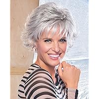 Raquel Welch Voltage Short Layered Synthetic Wig by Hairuwear, Petite Cap, R119G Gradient Smoke