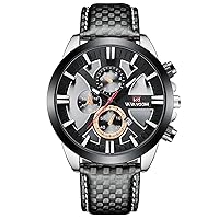 Fashion Men's Watches Fashion Dress Sports Wristwatches Watches for Men Waterproof Quartz Watches Leather Strap Date Watches