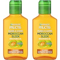 Fructis Sleek & Shine Moroccan Sleek Smoothing Oil for Frizzy, Dry Hair, Argan Oil, 3.75 Fl Oz, 2 Count (Packaging May Vary)