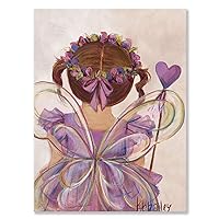 Little Fairy Princess - Brunette Canvas Wall Art, 18x24, Purple