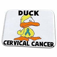 3dRose Duck Cervical Cancer Awareness Ribbon Cause Design - Dish Drying Mats (ddm-114405-1)