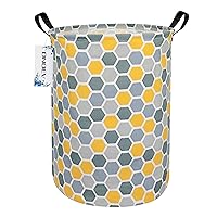 Round waterproof laundry basket,foldable storage basket,laundry Hampers with handle,gift basket,suitable for children's room and toy storage (Honeycomb)