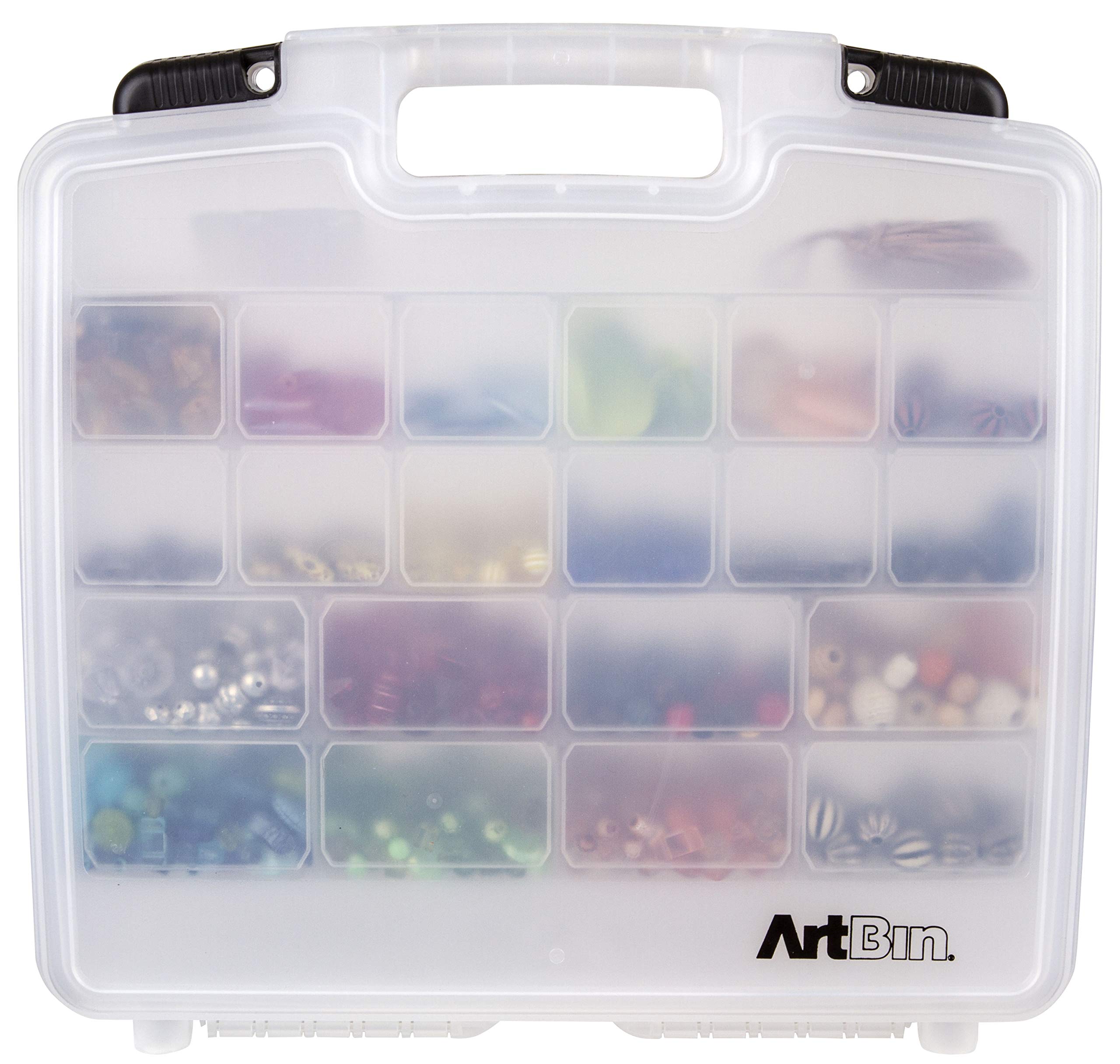 ArtBin 6962AB Quick View Deep Base Carrying Case with Removable Dividers and Tray, Portable Art & Craft Storage Box, 15