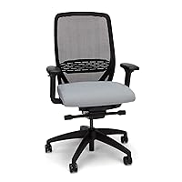 Nucleus Black Office Chair Ergonomic Suspended Seat Mesh Back Computer Desk Chair for Home Office, Task Work - Synchro-Tilt Recline, Swivel Wheels, Adjustable Lumbar Support & Armrests