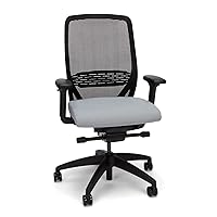 HON Nucleus Black Office Chair Ergonomic Suspended Seat Mesh Back Computer Desk Chair for Home Office, Task Work - Synchro-Tilt Recline, Swivel Wheels, Adjustable Lumbar Support & Armrests