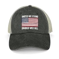 United We Stand Divided We Fall Flag Baseball Cap Adjustable Dad Hat Trucker Hat Snapback Hat for Men Women
