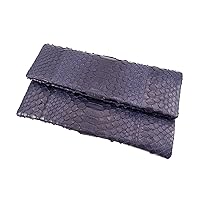 Genuine Python Snake Skin Leather Soft Fold Clutch Bag Purse