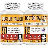 NuBest Bundle of Doctor Taller Height Growth Supplement for Children (8+) 60 Capsules & Doctor Taller Kids 90 Chewable Tablets for Ages 2 to 9 - Support Height Growth, Grow Taller, and Immunity
