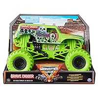 Monster Jam, Official Grave Digger Monster Truck, Collector Die-Cast Vehicle, 1:24 Scale, Kids Toys for Boys and Girls Ages 3 and up