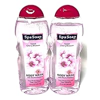 Body Wash, With Soft Refreshing Scent Extra Moisturizing and Deep Cleansing with shea & Vitamin E (2 count) 20FL oz each; Body soap smooth feeling (Cherry Blossom)