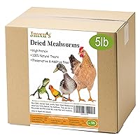 Jmxu's 5LB Dried Mealworms for Chicken or Birds, High Protein Chicken Feed, Premium Meal Worms- Food and Treats for Laying Hens, Ducks, Wild Birds, Reptiles, Lizard, Turtles