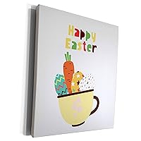 3dRose Happy Easter - Fun Mug Filled With Eggs and Carot - Museum Grade Canvas Wrap (cw_290177_1)